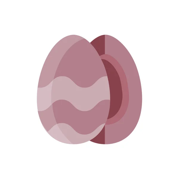 Huevos de Pascua rayados, icono de estilo plano — Vector de stock