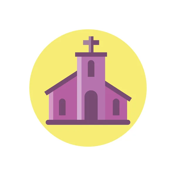 Catholic church, block style icon — 스톡 벡터