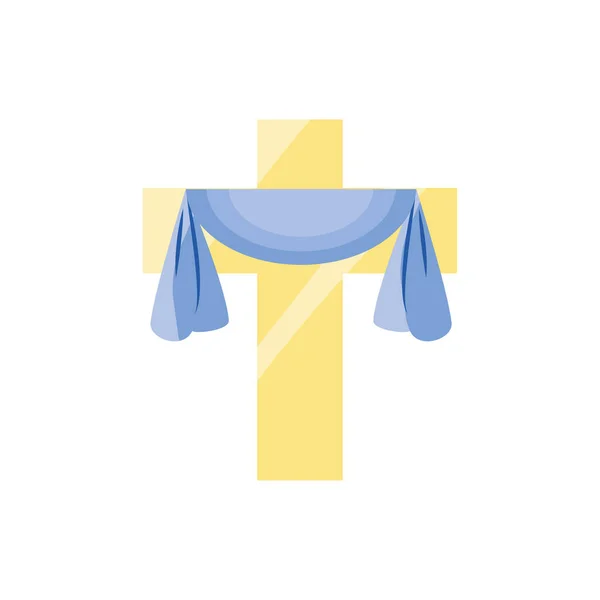 Catholic cross, flat style icon — Stock Vector