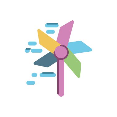 wind mill toy icon, flat style design