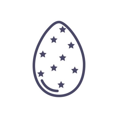 easter egg with stars design, line style