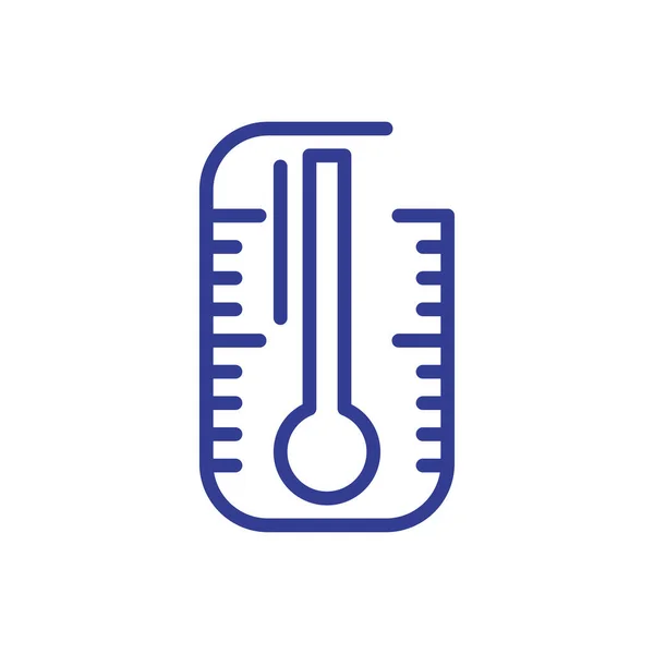 Ícone de termômetro de temperatura, ícone de estilo de linha — Vetor de Stock