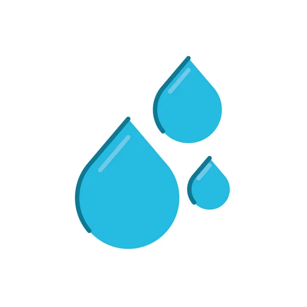Ícones gotas de água, design de estilo plano — Vetor de Stock