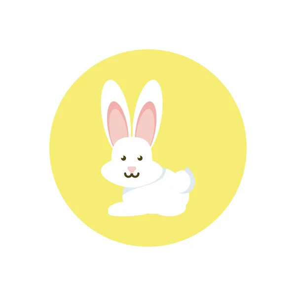 Lindo icono de conejo, diseño de estilo de bloque — Vector de stock