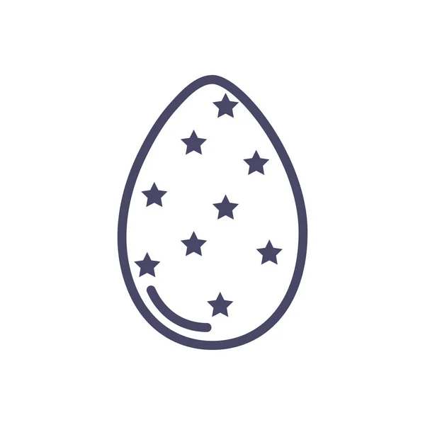 Easter egg with stars design, line style — Stockvektor