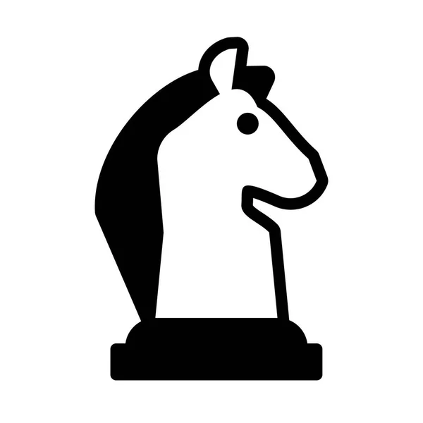 Horse chess piece, chess game on white background — Stockvektor