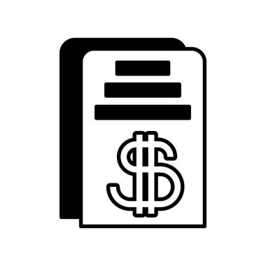 sheet of paper with symbol dollar on white background