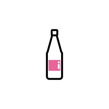 sparkling champagne bottle, line style and color