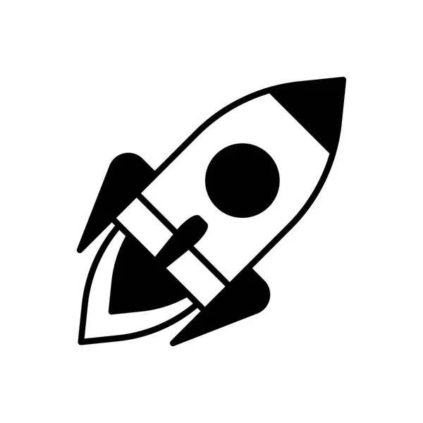 Flying rocket with smoke on white background — 图库矢量图片
