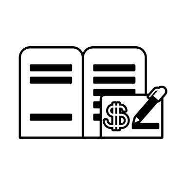 document and pen on white background