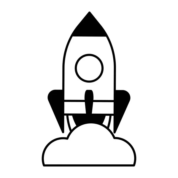 Flying rocket with smoke on white background — Διανυσματικό Αρχείο