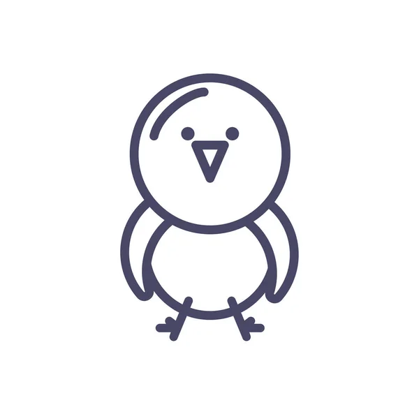 Cute chicken icon, line style design — 图库矢量图片