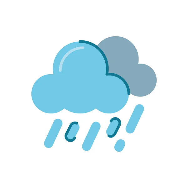 Rainy clouds, flat style icon — Stock vektor