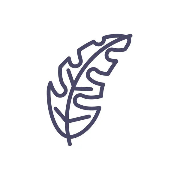 Tropical leaf icon, line style design — Wektor stockowy