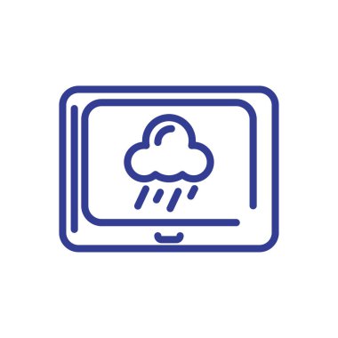 Yağmurlu bulut simgesine sahip tablet, satır tasarımı