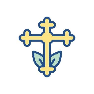 catholic cross, line style icon