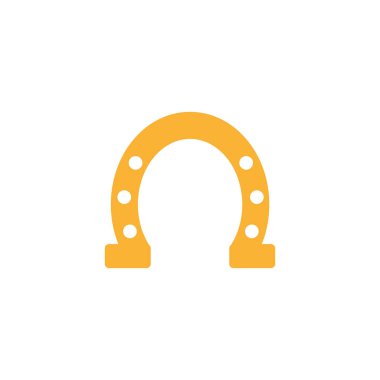 İyi şans için altın nal, düz stil simgesi