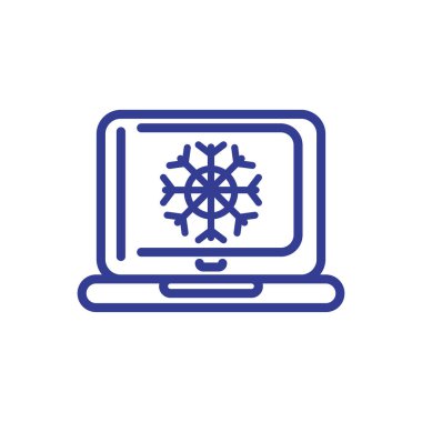 Kar Tanesi simgesine sahip bilgisayar, satır biçimi tasarımı