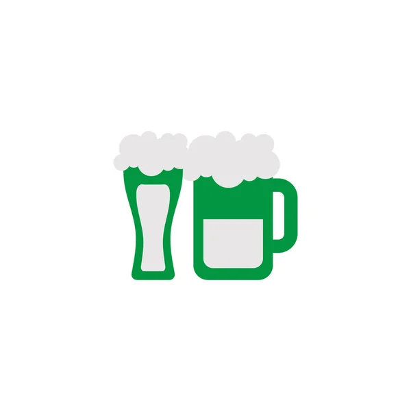 Mug of beer, flat style icon — Stok Vektör