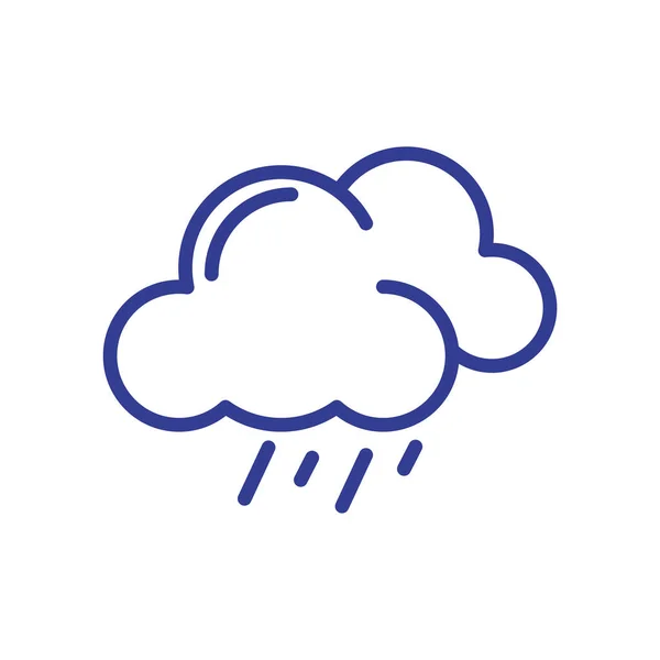 Deszczowe chmury, ikona stylu linii — Wektor stockowy