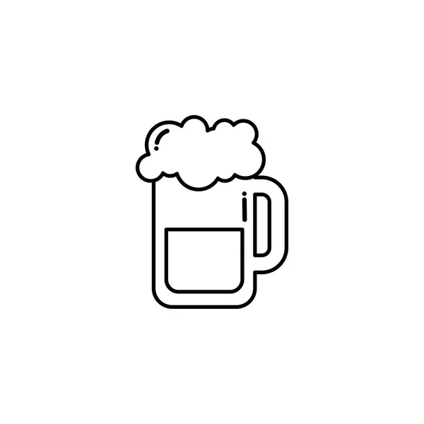 Taza de cerveza, icono de estilo plano — Vector de stock