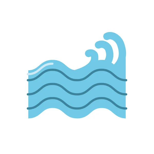 Olas de mar, icono de estilo plano — Vector de stock