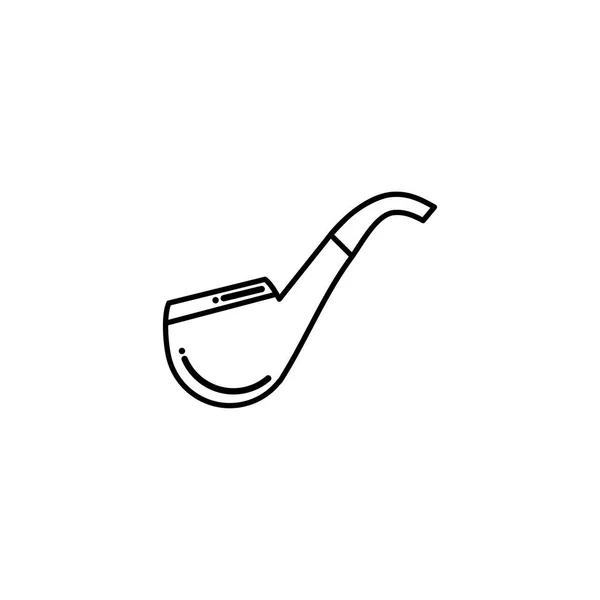 Brown smoking pipe, flat style icon — Stock vektor