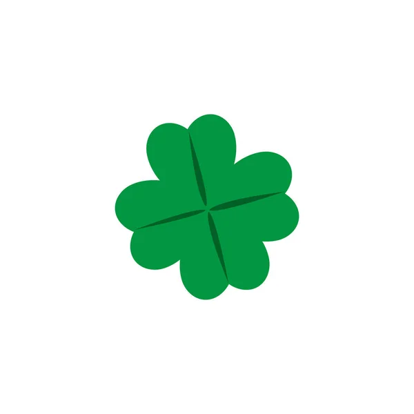 Trébol de cuatro hojas, icono de estilo plano — Vector de stock