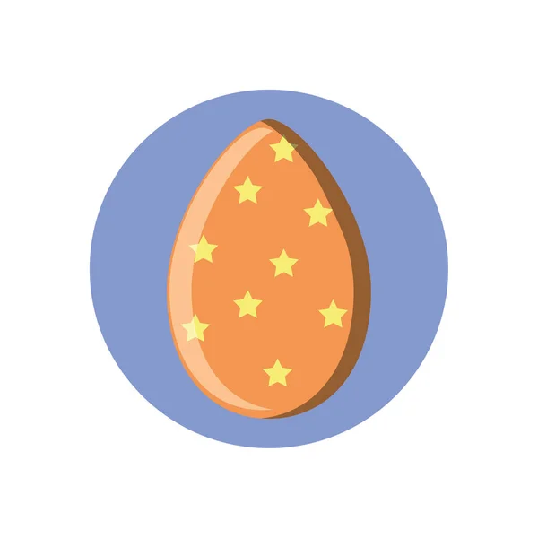 Easter egg with stars design, block style — Stockvektor