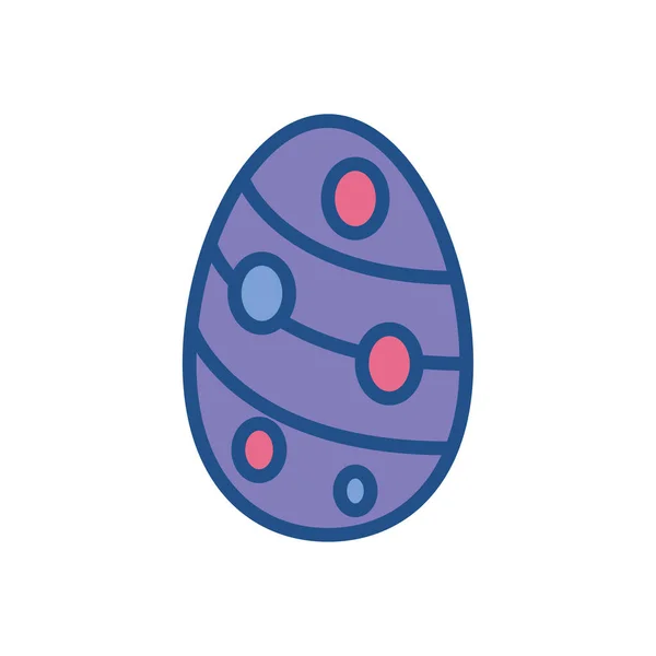 화려 한 점들 과 줄 모양의 아이콘 이 있는 부활절 달걀 — 스톡 벡터