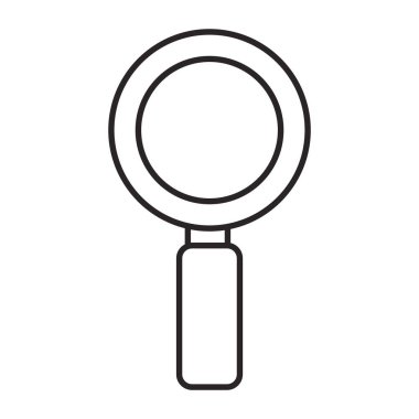 Büyüteç simgesinin beyaz arka plan üzerinde