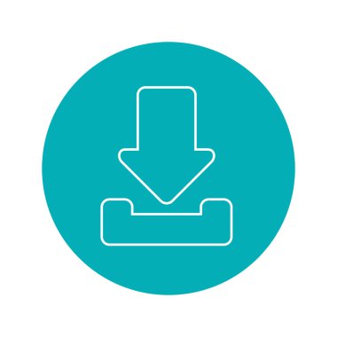 Mavi çember ve beyaz arkaplan üzerine ok simgesi indir