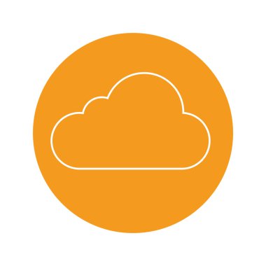 turuncu çember ve arkaplan üzerinde bulut simgesi