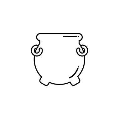 black iron cauldron, flat style icon