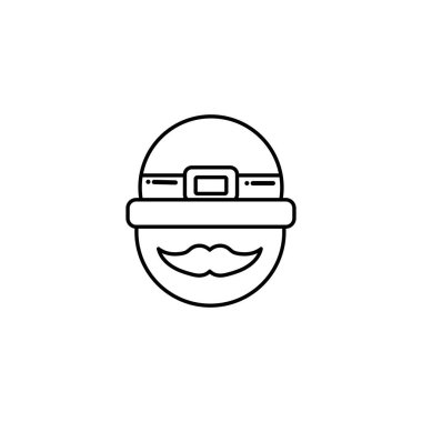 leprechaun face with hat, flat style icon
