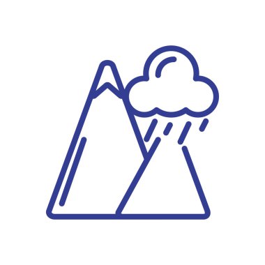 Yağmurlu bulutlar ve dağlar, çizgi biçimi simgesi