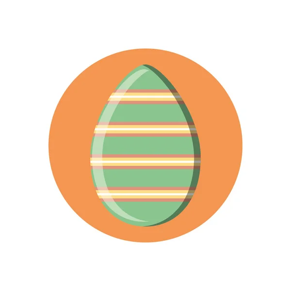 Huevo de Pascua rayado, icono de estilo bloque — Vector de stock