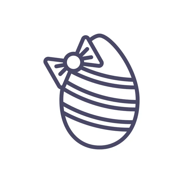 Oeuf de Pâques avec arc décoratif, conception de style ligne — Image vectorielle