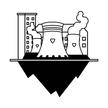 Nükleer reaktör beyaz zemin üzerinde