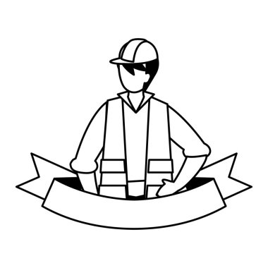 technician man in uniform on white background