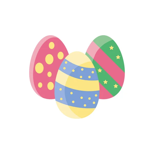 Huevos de Pascua coloridos, icono de estilo plano — Vector de stock