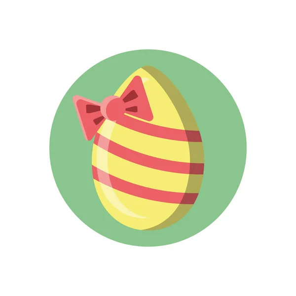Huevo de Pascua con arco decorativo, diseño de estilo bloque — Vector de stock