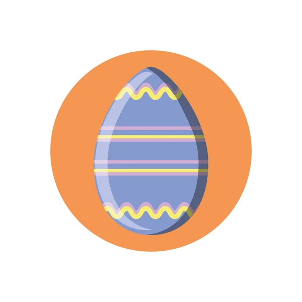 Lindo icono de huevo de Pascua, diseño de estilo de bloque — Vector de stock