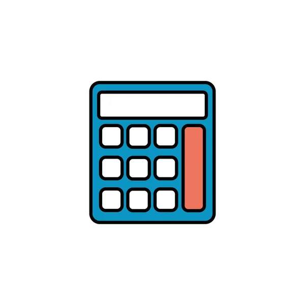 Rekenmachine wiskunde financiën, lijn stijl pictogram — Stockvector