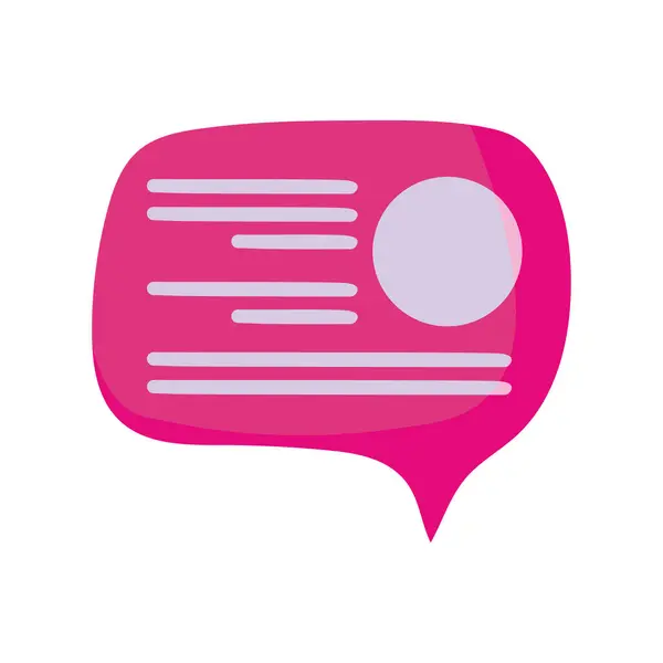 Pink speech bubble icon, colorful design — Stock Vector