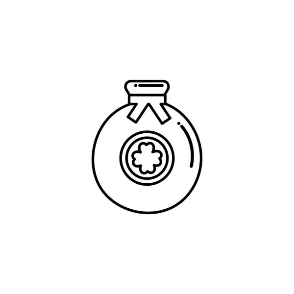 Tas dengan uang, ikon gaya datar - Stok Vektor
