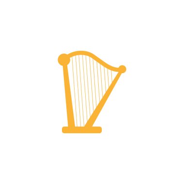 müzik enstrümanı arpa, düz biçim simgesi