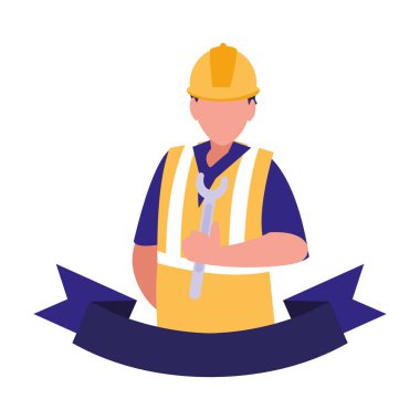 Beyaz arka planda ekipmanı olan üniformalı bir teknisyen.