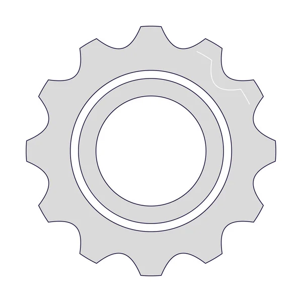 Gray gear wheel icon, flat design — Stock Vector