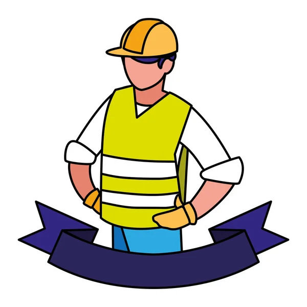 Technician man in uniform on white background — ストックベクタ